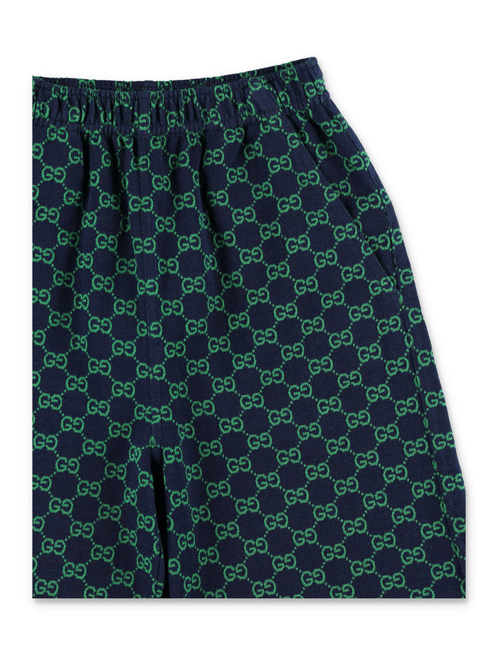 Gucci GG kids shorts Navy/green Cotton