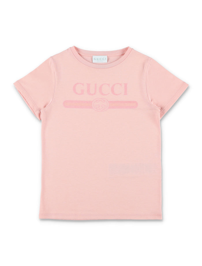 Gucci kids cotton logo T-shirt Smooth Pink