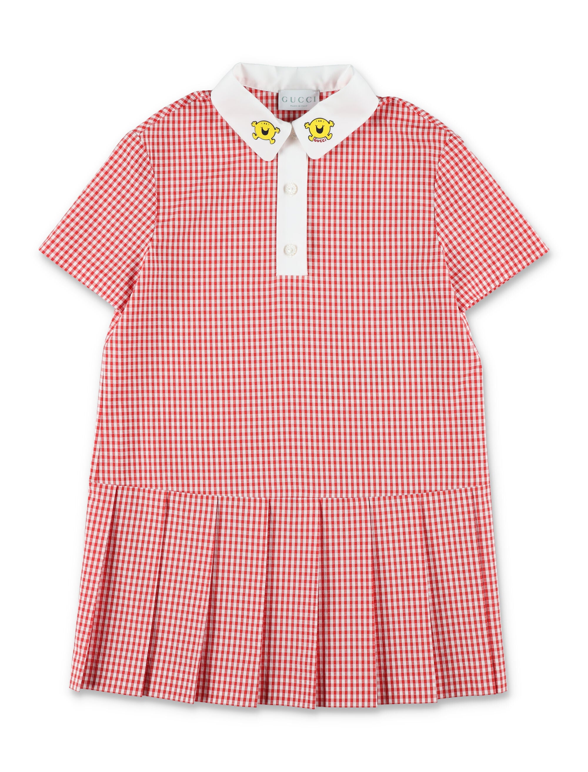 Gucci girls checked cotton dress Red/white