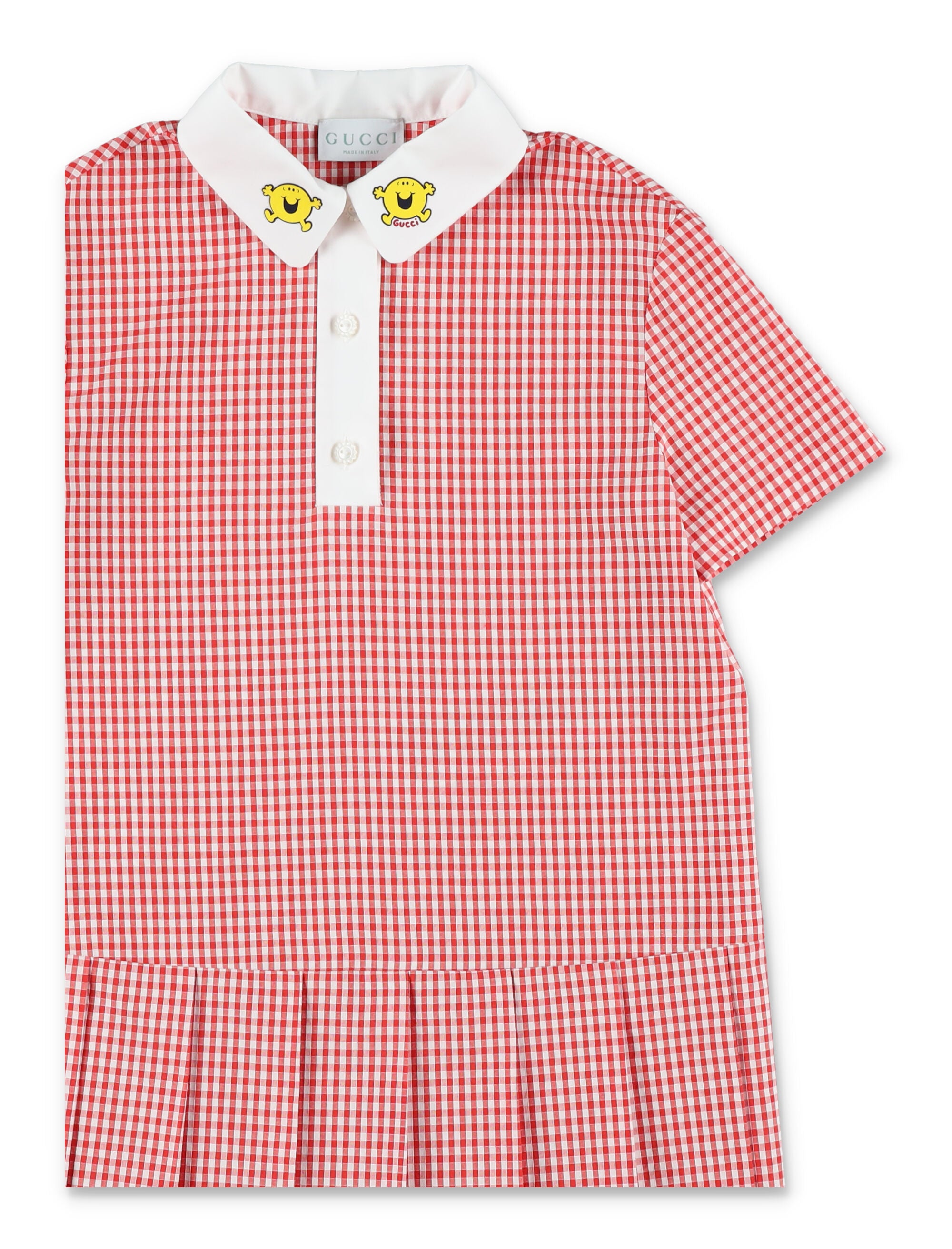 Gucci girls checked cotton dress Red/white