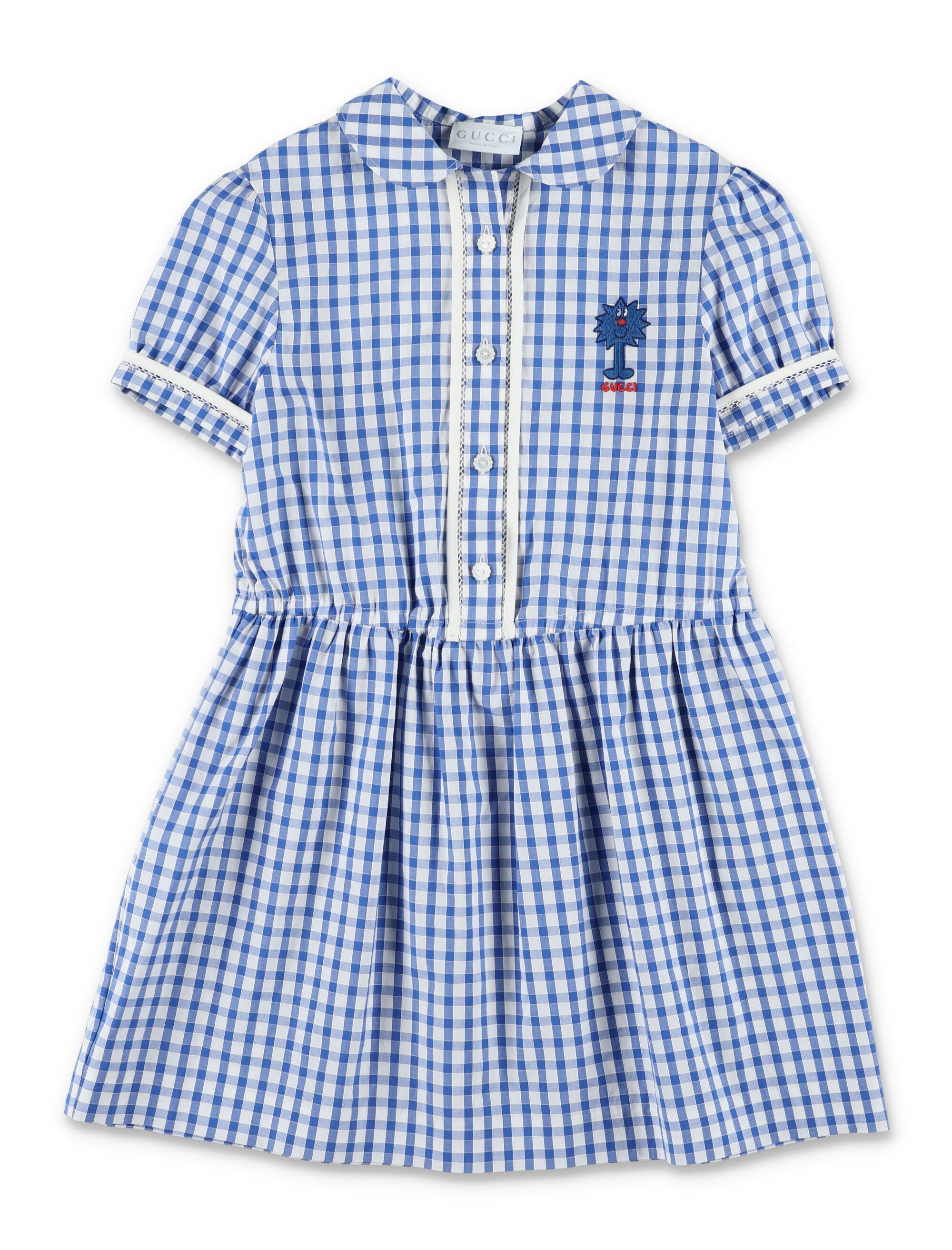 Gucci girls cotton gingham dress MR. MEN™ Blue/white