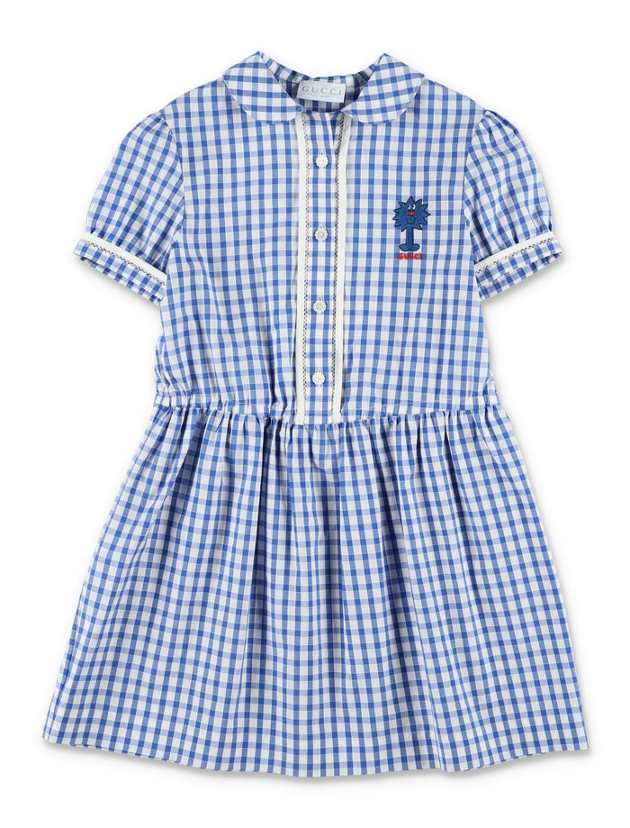 Gucci Girls Cotton Gingham Dress Mr. Men™ Blue/white