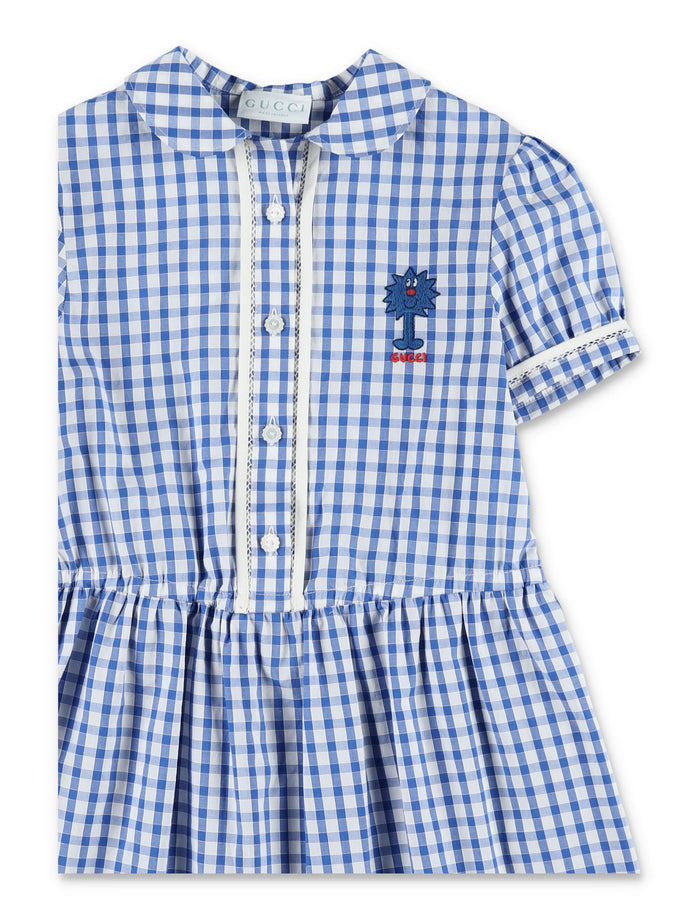 Gucci Girls Cotton Gingham Dress Mr. Men™ Blue/white
