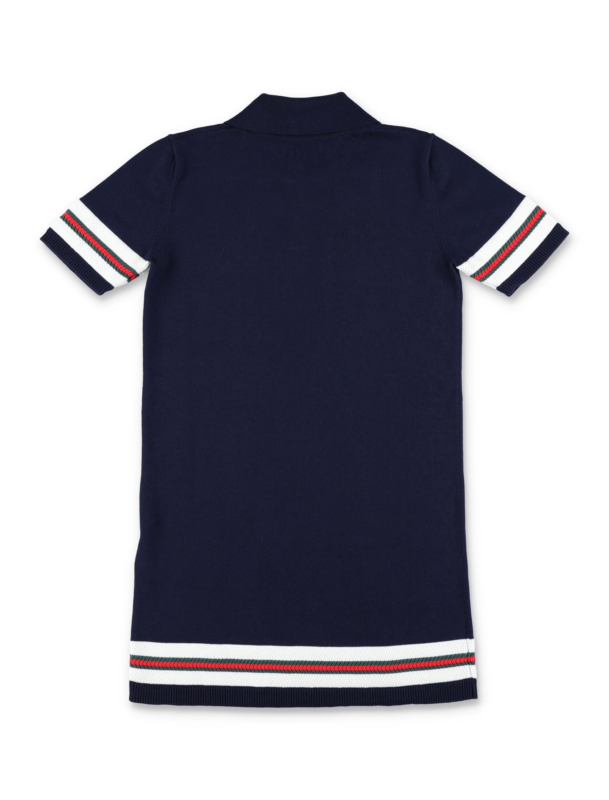 Gucci Web stripe polo dress for girls Ink/white Cotton