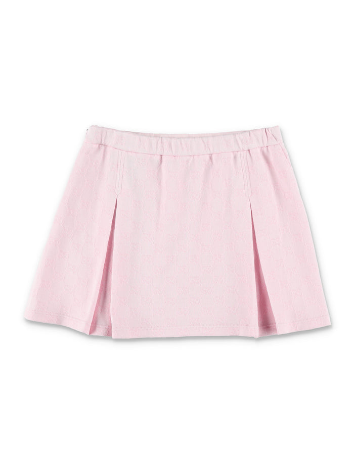 Gucci GG piqué pleated mini skirt for girls Baby Pink Cotton
