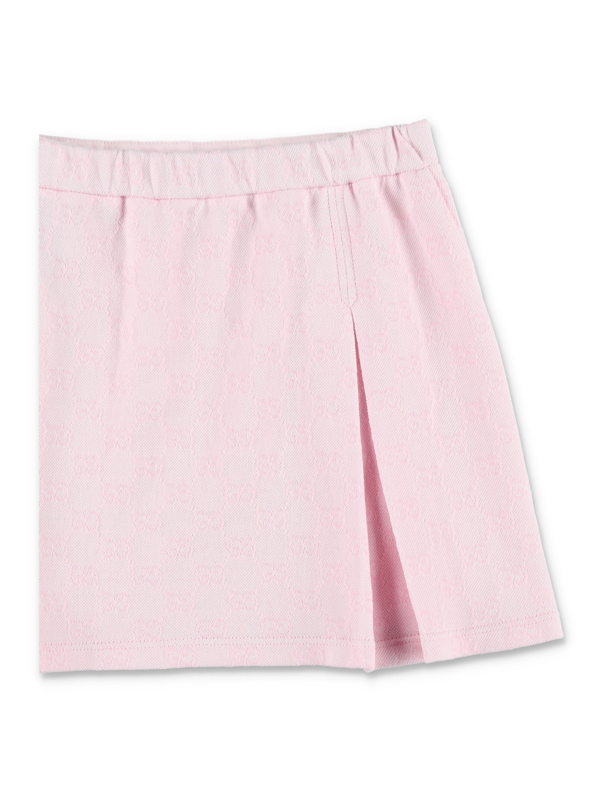 Gucci GG piqué pleated mini skirt for girls Baby Pink Cotton