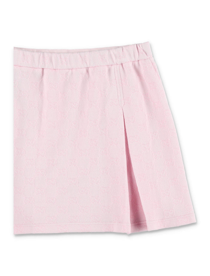 Gucci GG piqué pleated mini skirt for girls Baby Pink Cotton