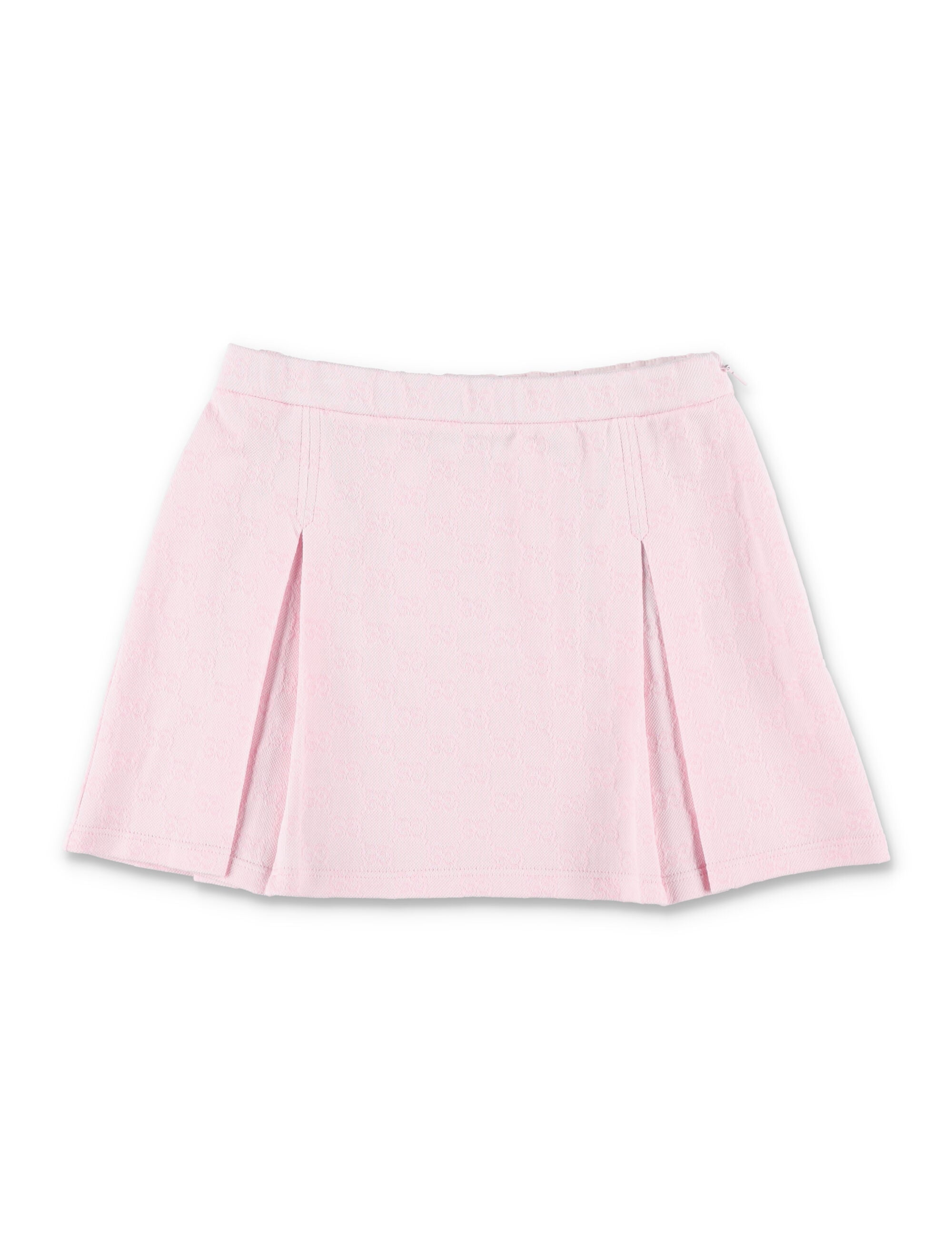 Gucci GG piqué pleated mini skirt for girls Baby Pink Cotton