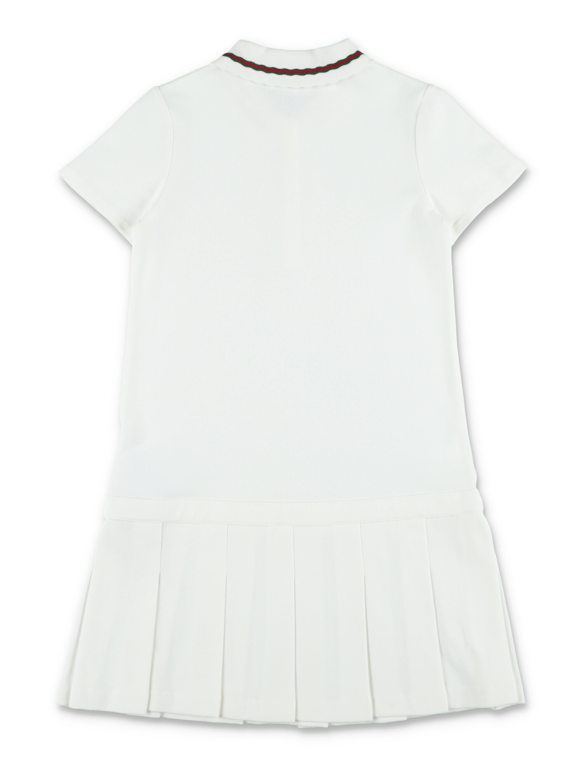 Gucci girls cotton piqué Polo dress with web details New White