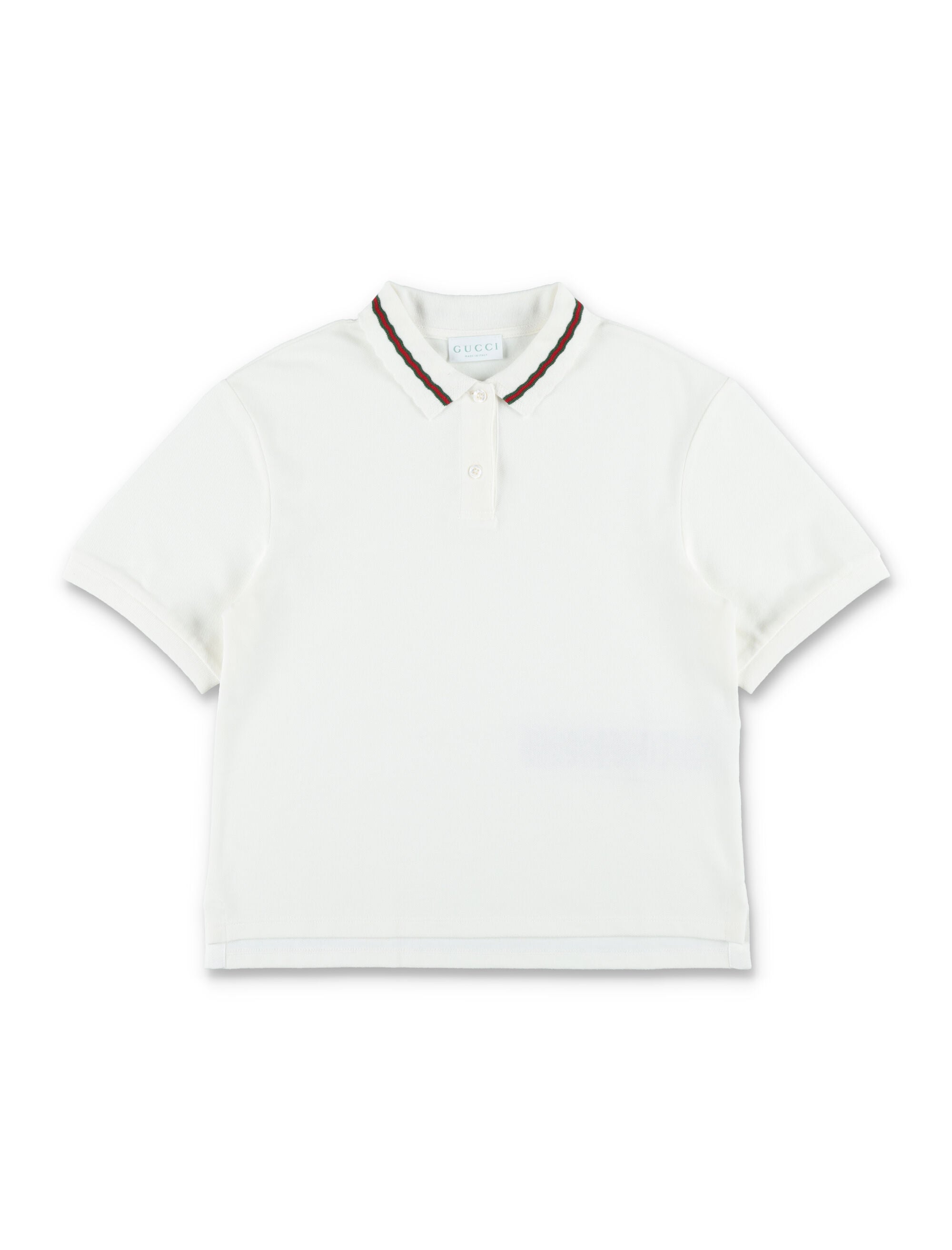 Gucci girls cotton piqué Web detail polo New White T-shirt
