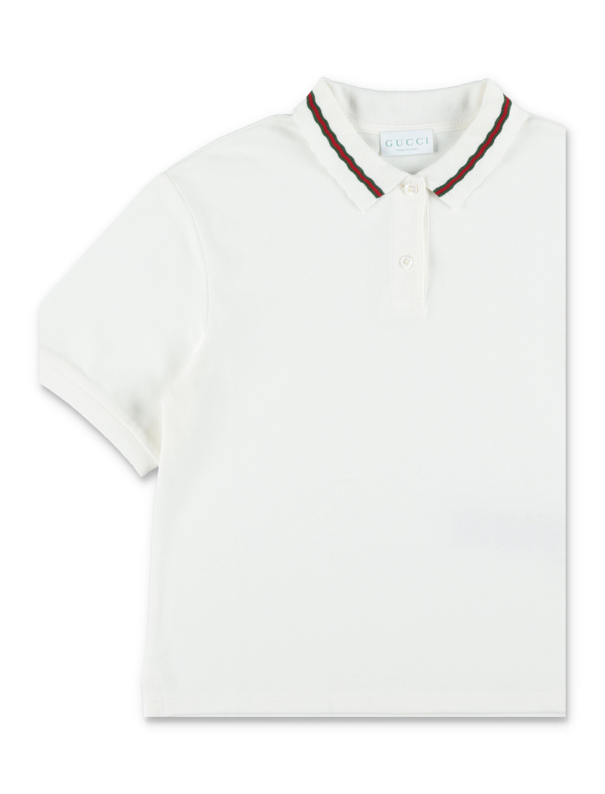 Gucci girls cotton piqué Web detail polo New White T-shirt