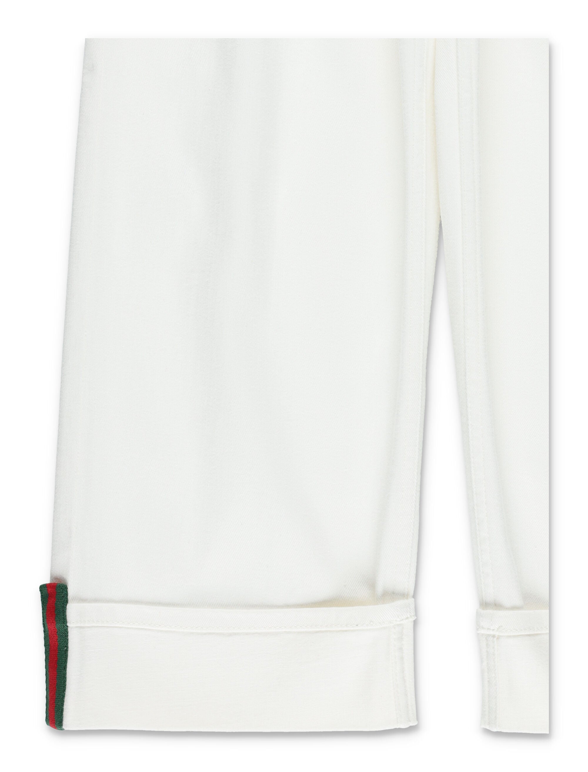 Gucci girls stretch denim pants with Web detail White/mix Cotton