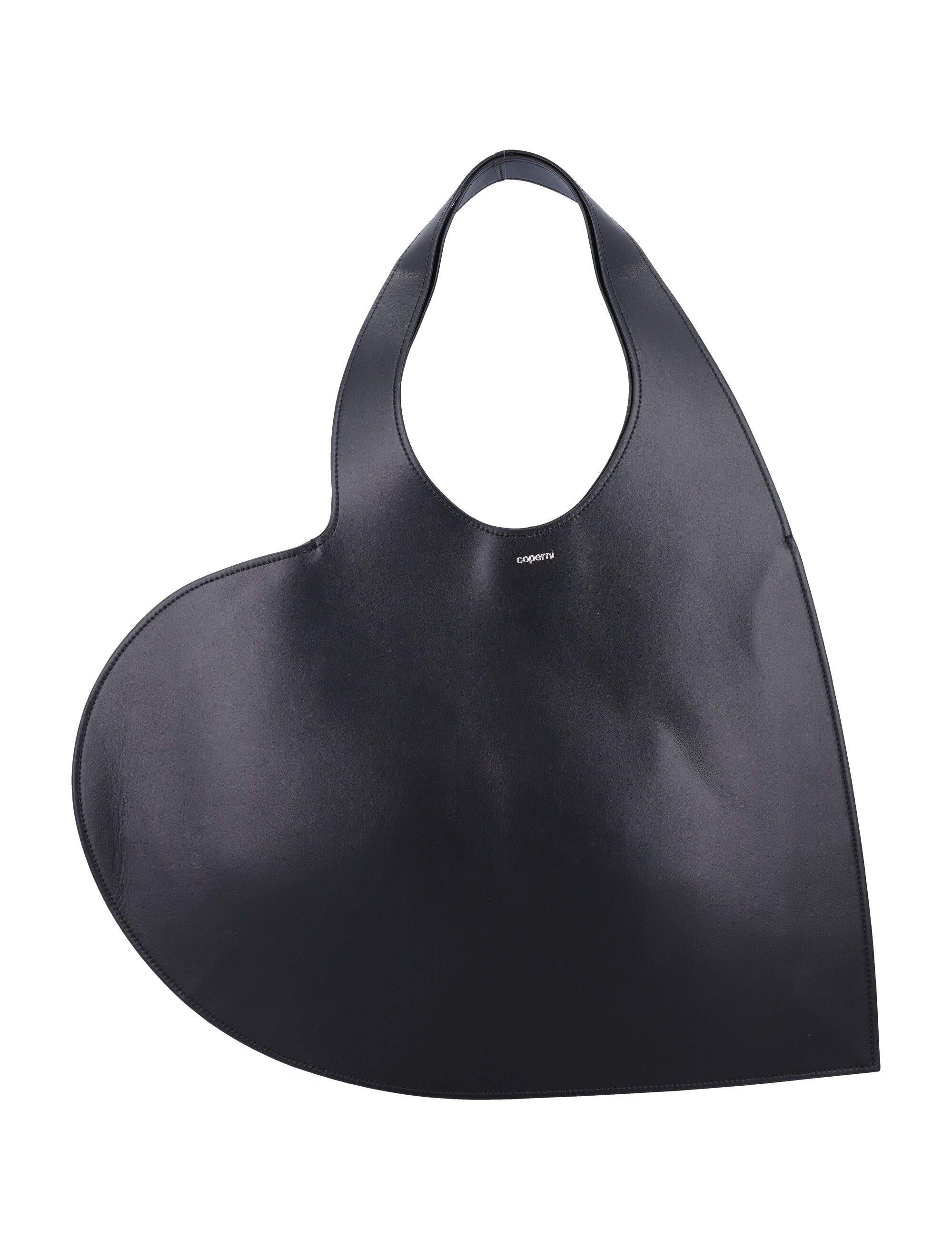 Double Heart tote Black Leather