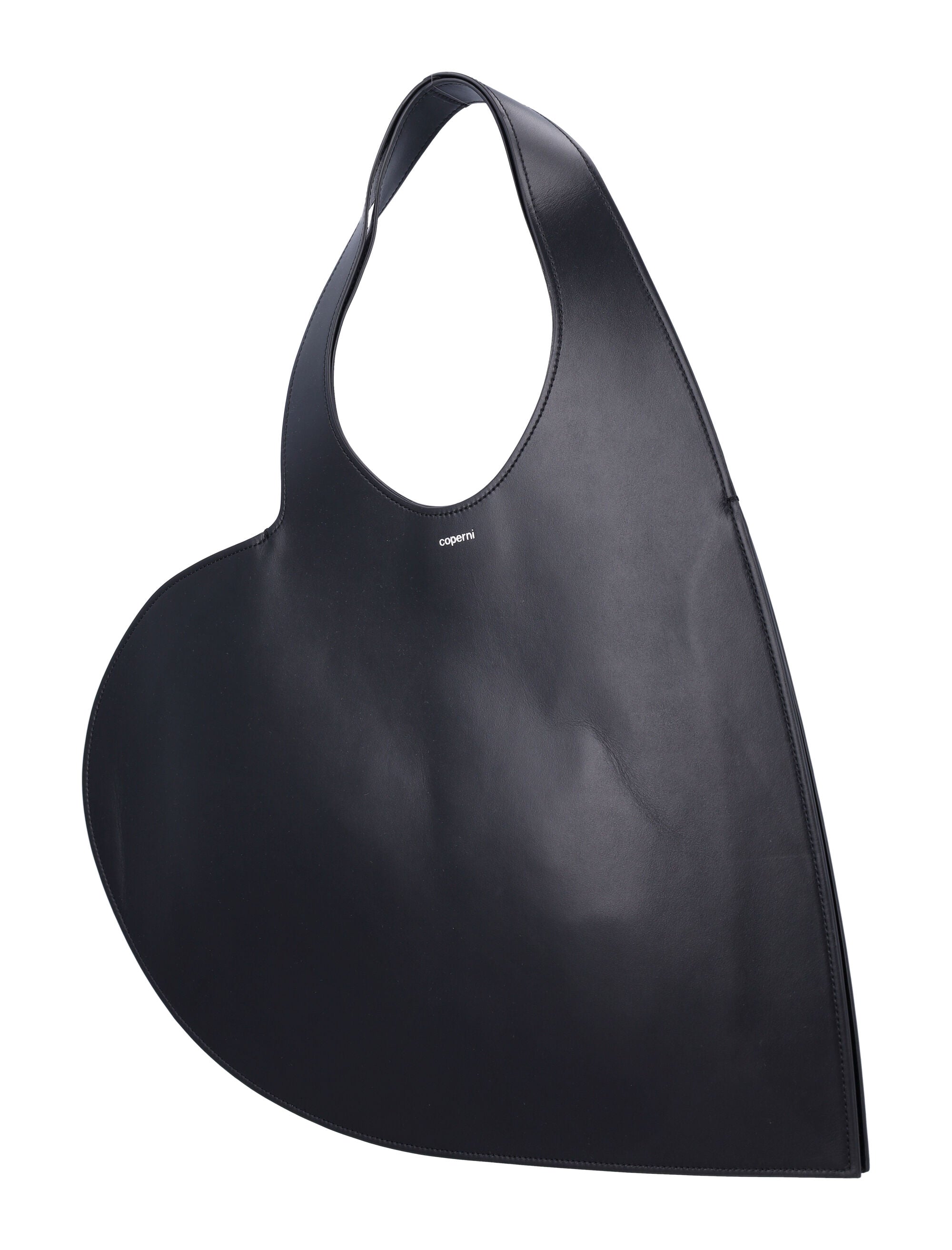 Double Heart tote Black Leather