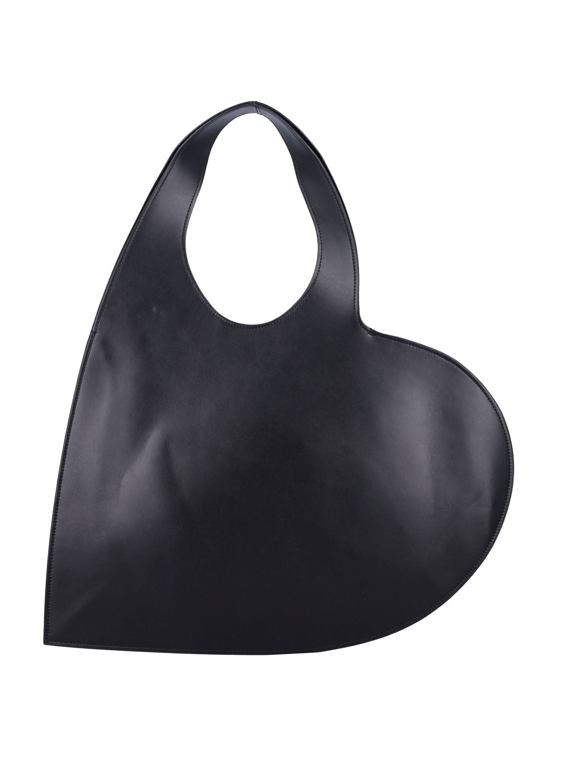 Double Heart tote Black Leather