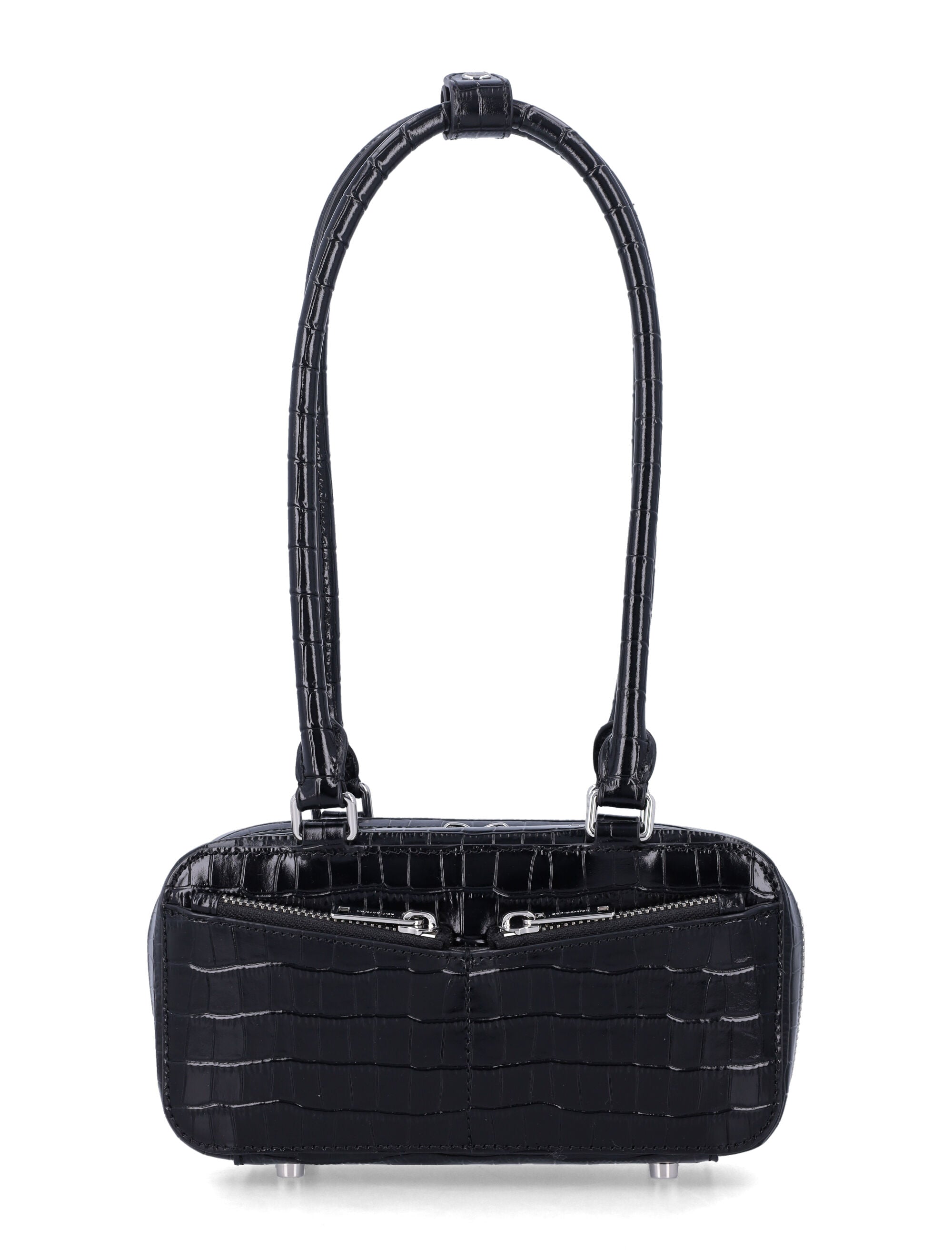 Self-Portrait black croc mini bag Cow Leather Lining Shoulder