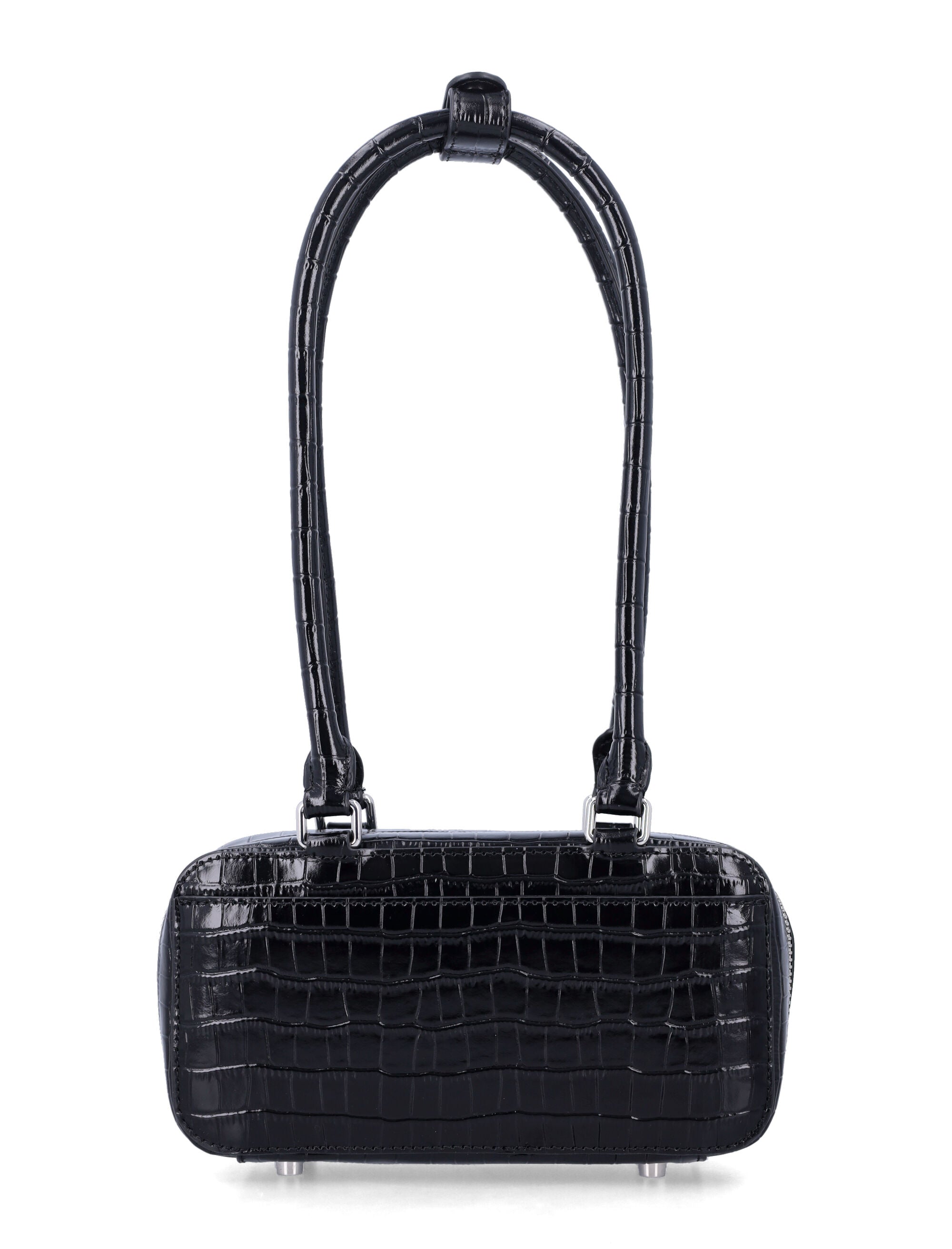 Self-Portrait black croc mini bag Cow Leather Lining Shoulder