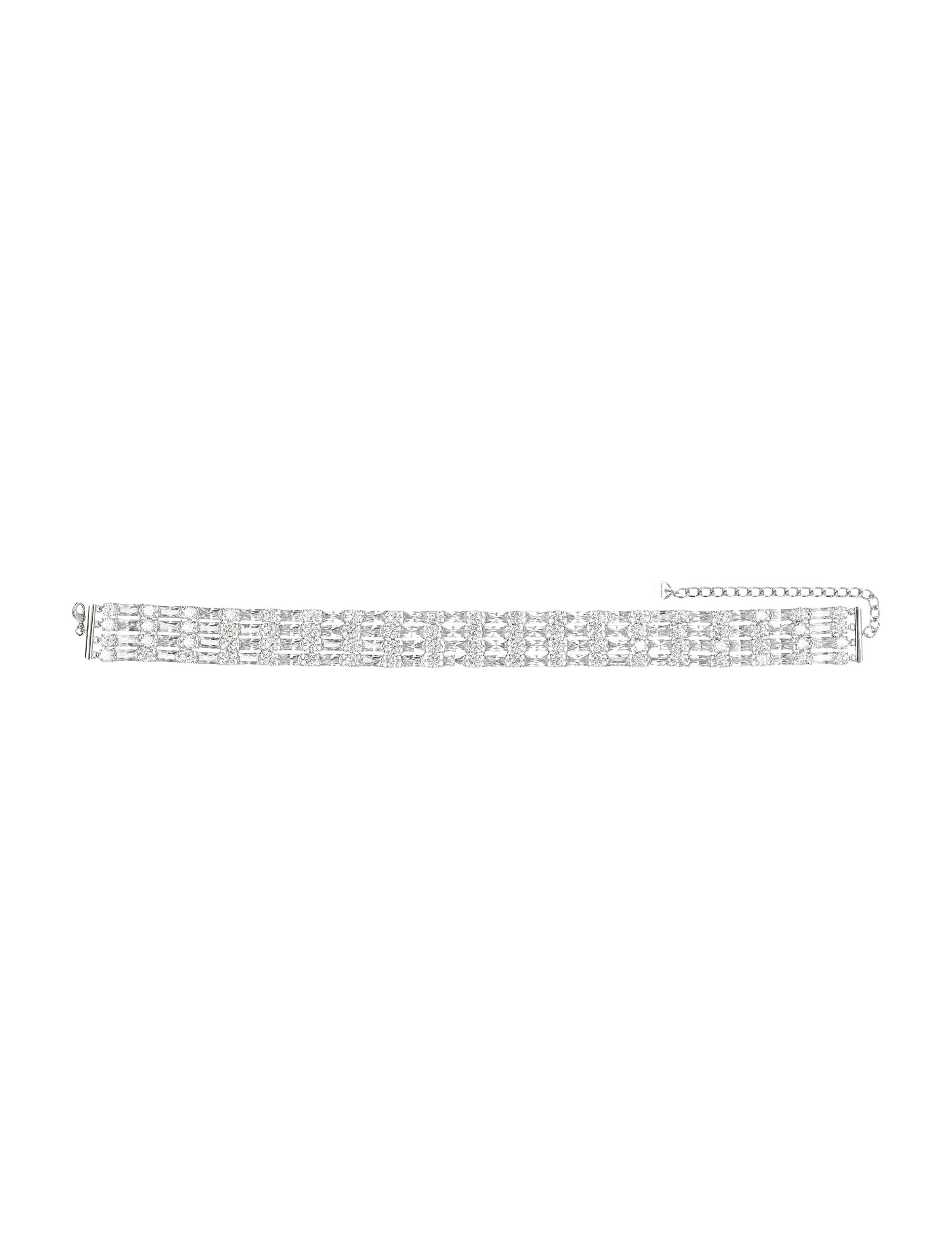 Self-Portrait crystal silver choker Copper Necklace