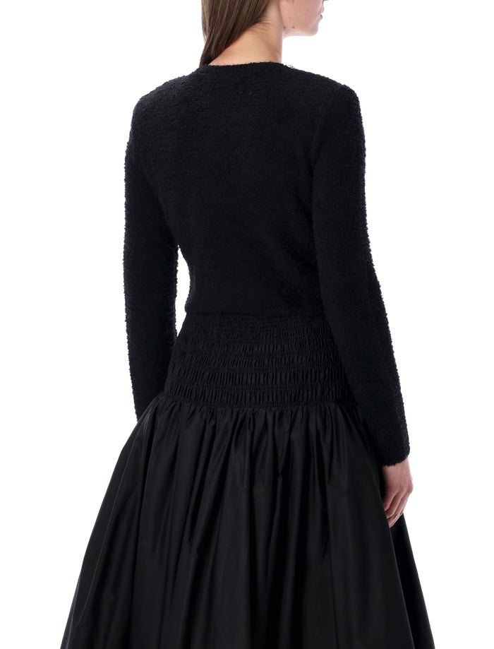 Self-Portrait Black Crystal Trim Cardigan Polyester