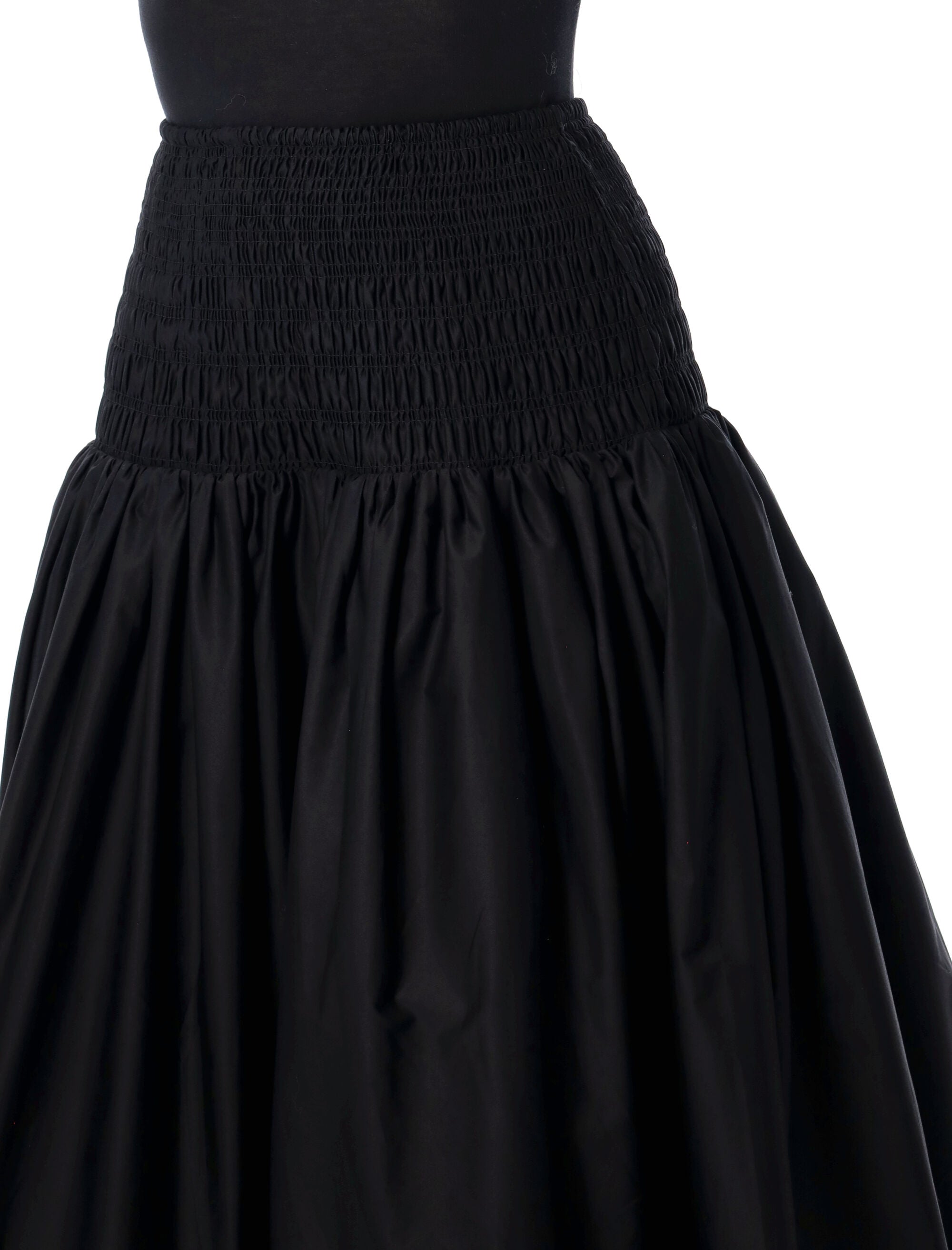 Self-Portrait cotton midi skirt Black