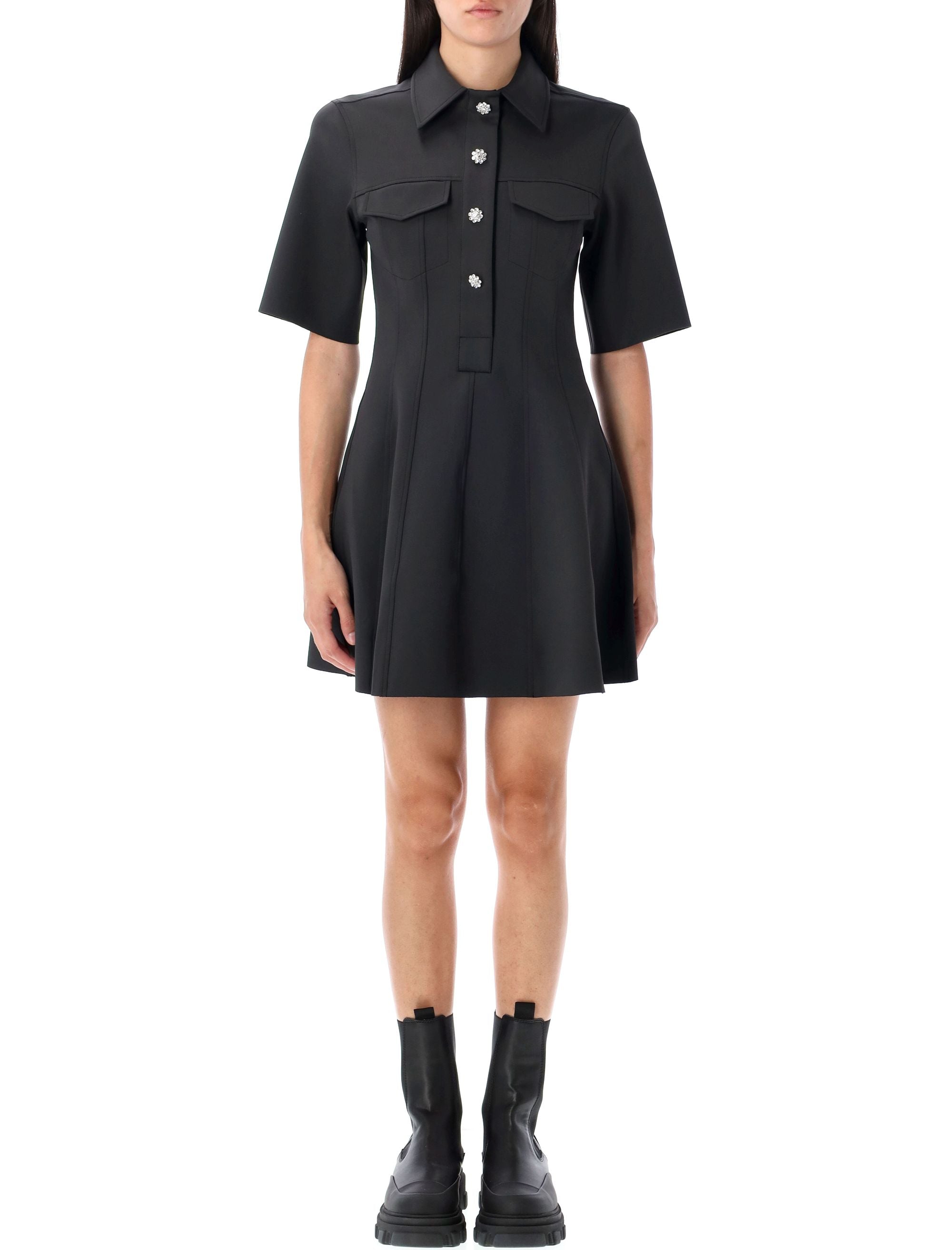 Flared mini dress Phantom Recycled Polyamide