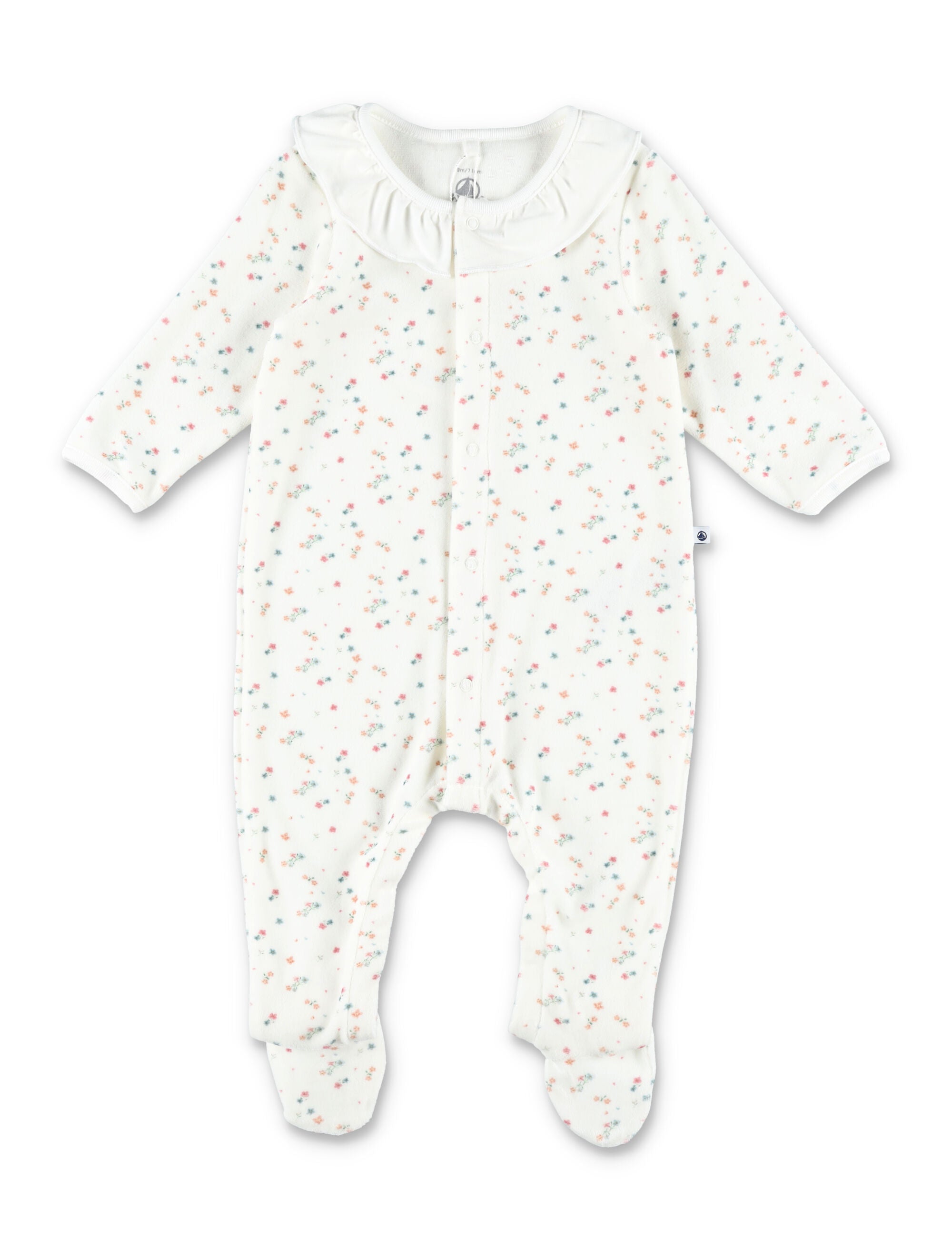 Kid - Printed velour pyjama suit White Cotton Jumpsuit