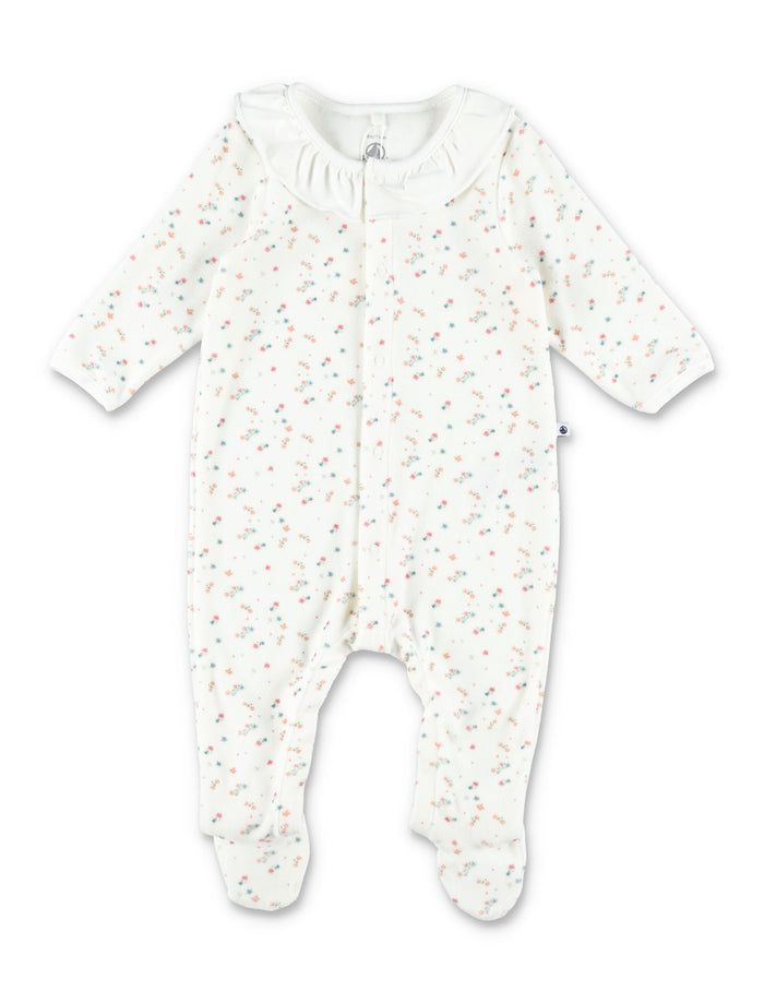 Kid - Printed velour pyjama suit White Cotton Jumpsuit