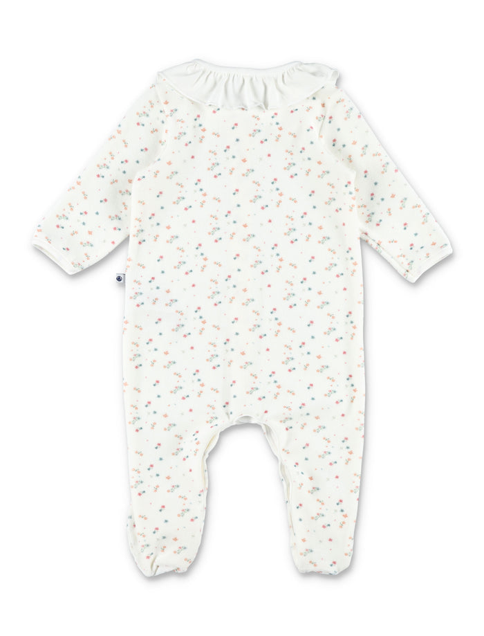 Kid - Printed velour pyjama suit White Cotton Jumpsuit