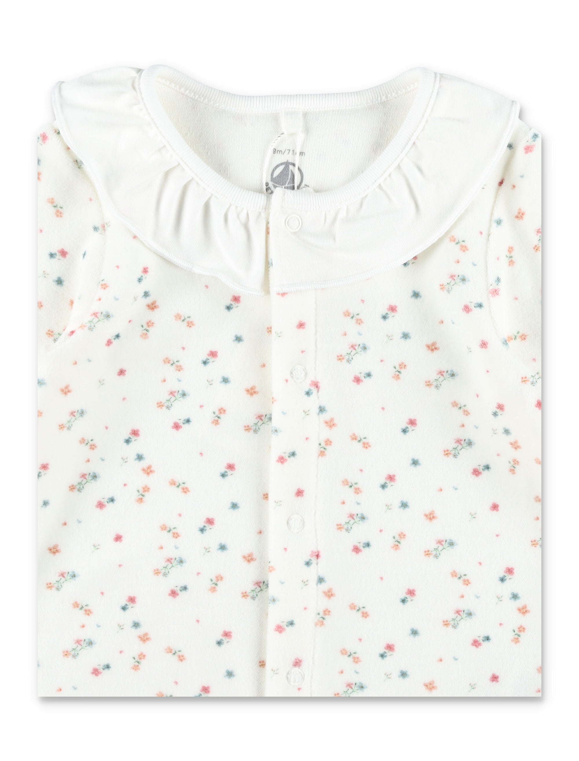 Kid - Printed velour pyjama suit White Cotton Jumpsuit
