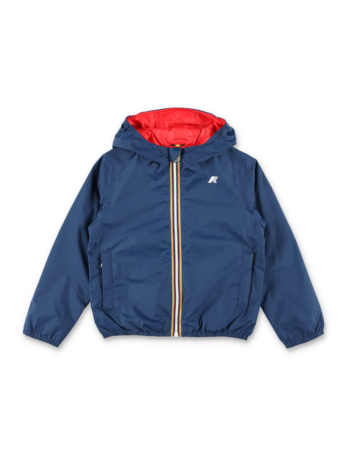 K-Way Jack Plus Reversible Jacket For Kids Blue/red Recycled Nylon