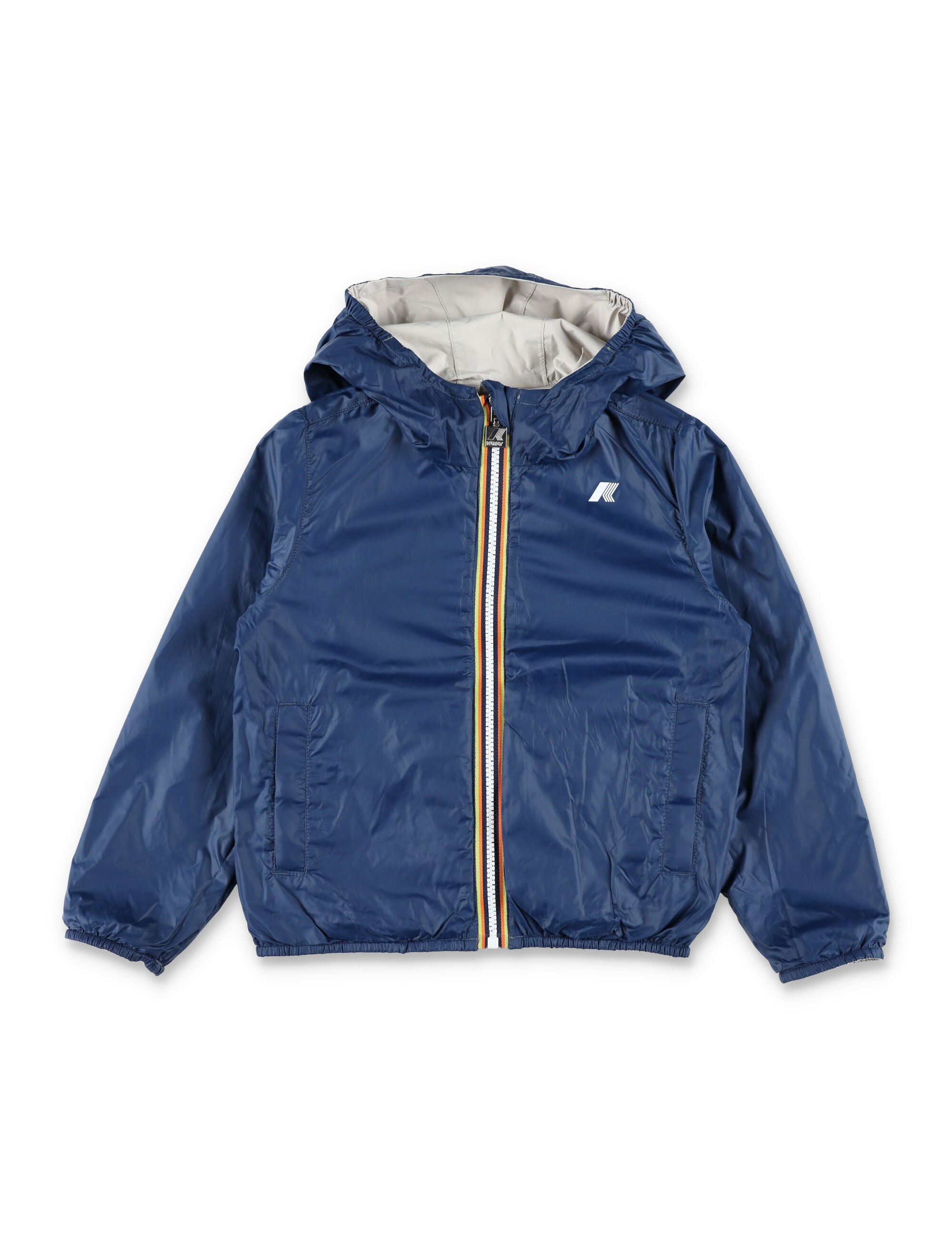 K-Way Jack Plus reversible jacket for kids Beige/blue Recycled Nylon