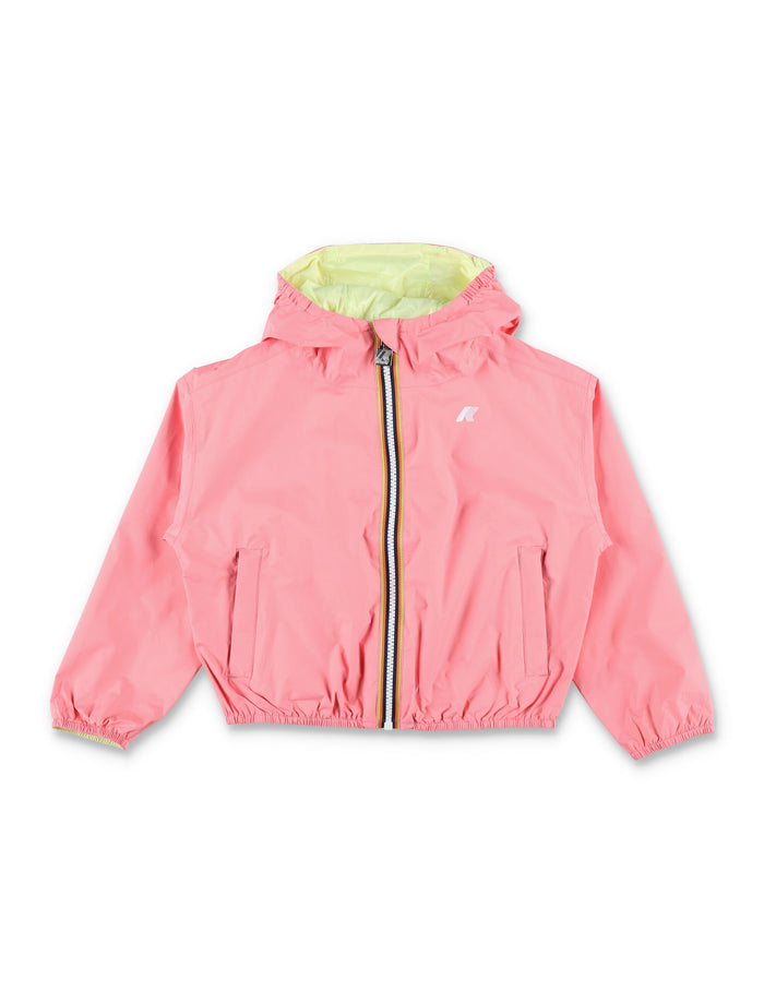 K-Way Laurette Plus reversible jacket for kids Pink/lime Recycled Nylon