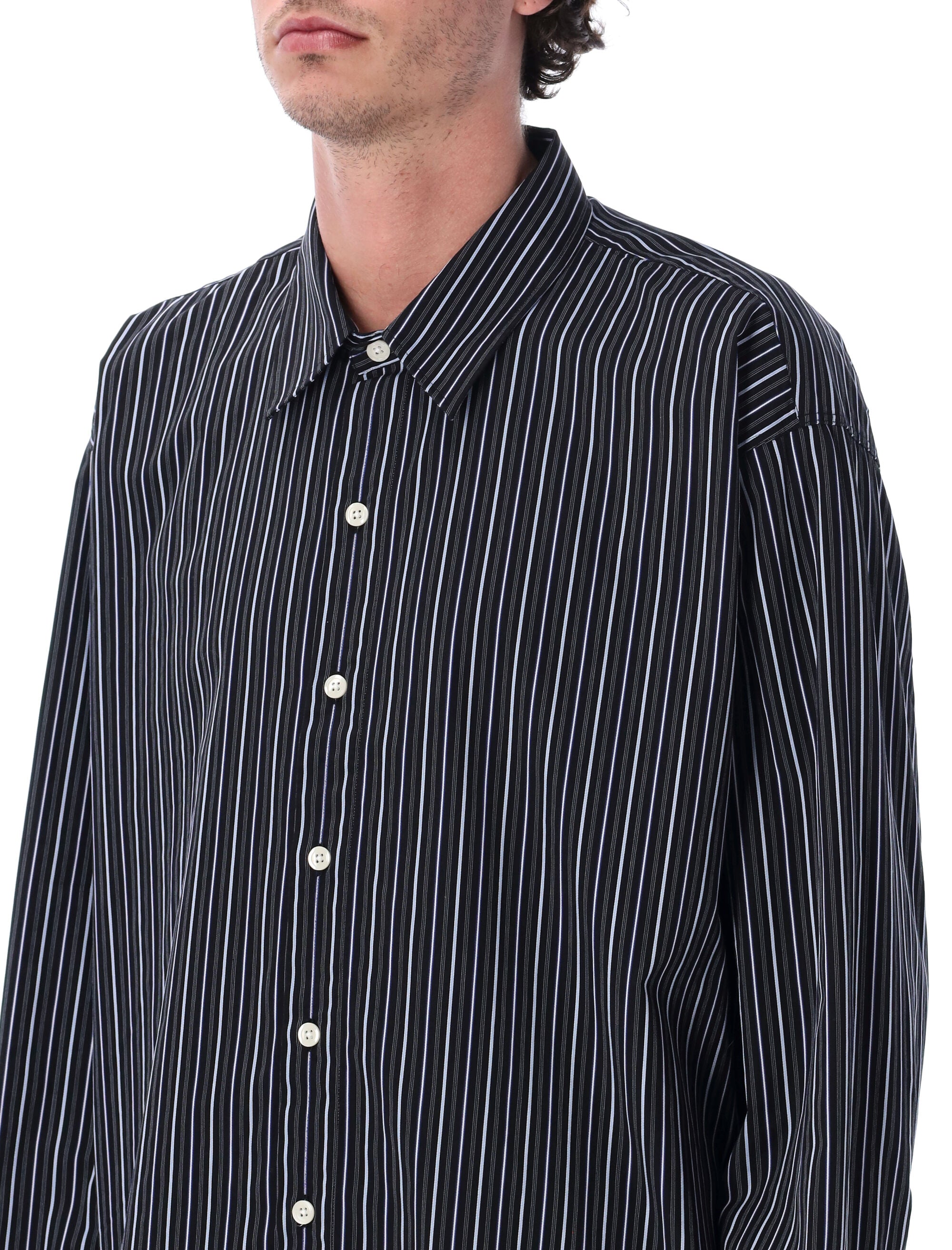 Mfpen Exact boxy stripe shirt Black Cotton