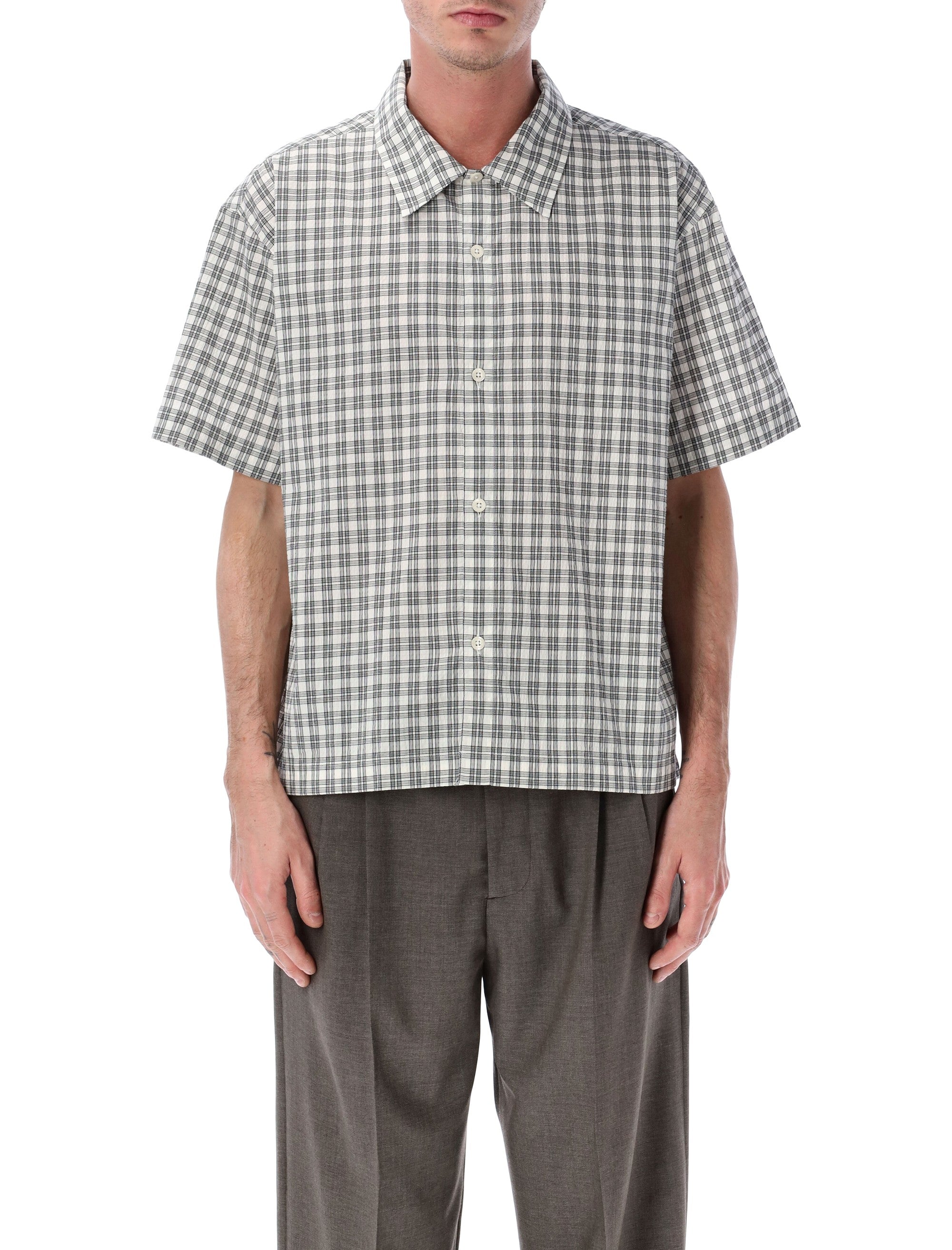 Mfpen Holiday relaxed check shirt Off White Cotton