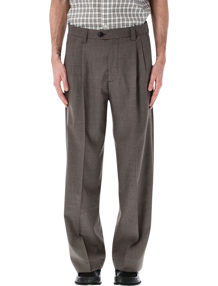 Mfpen Classic light taupe wide straight wool trousers Lining Pant