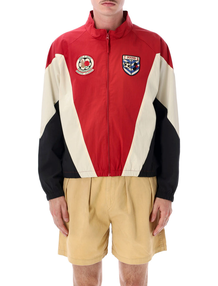 Found Pine And Rose Track Jacket Red Cream Black Cotton
