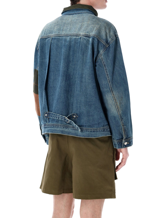 Found Patchwork Denim Jacket Vintage Blue Cotton