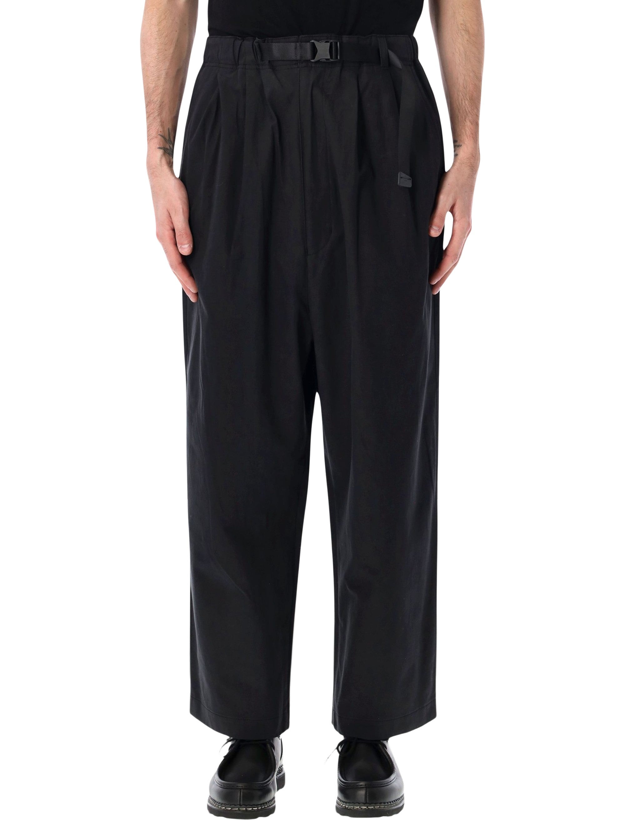 Comme Des Garçons Homme Cotton Belted Trousers Black