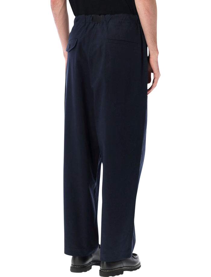 Comme Des Garçons Homme Cotton Belted Trousers Navy