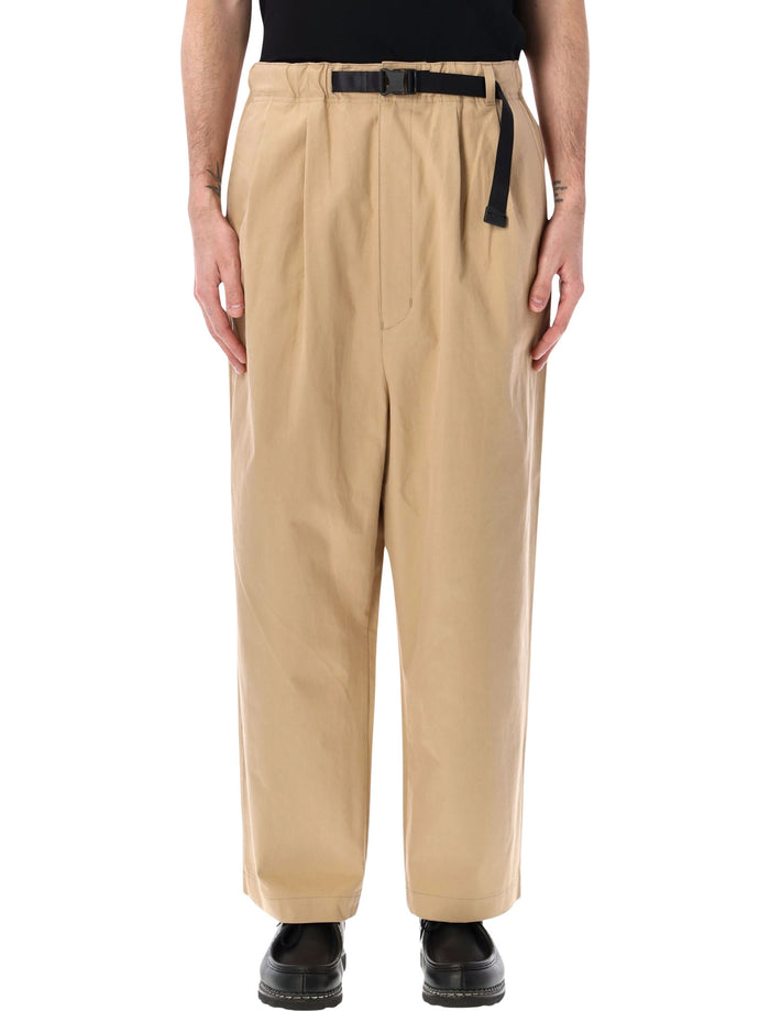 Comme Des Garçons Homme Cotton Belted Trousers Beige