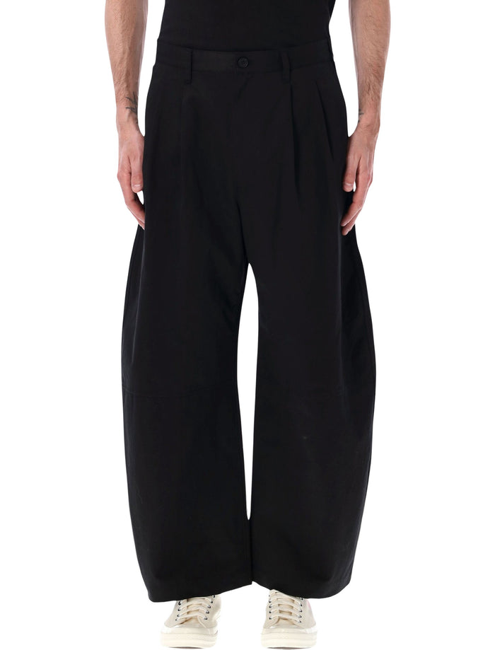 Comme Des Garçons Homme Wide Leg Trousers Black Cotton