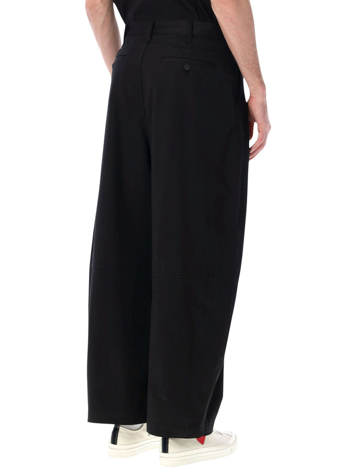 Comme Des Garçons Homme Wide Leg Trousers Black Cotton