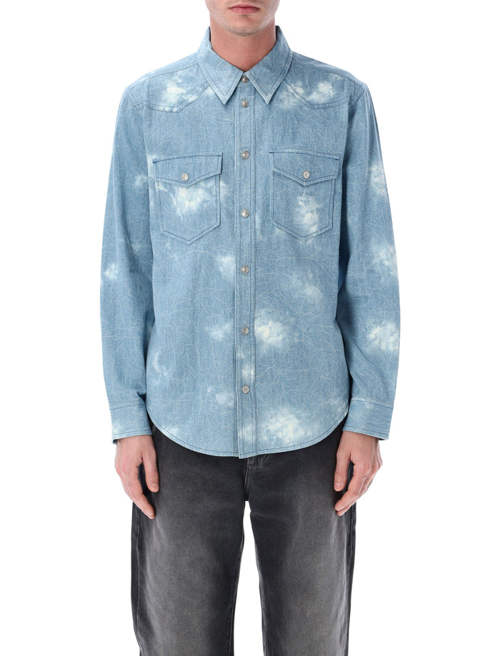 Marant Tasco washed denim shirt Blue Cotton