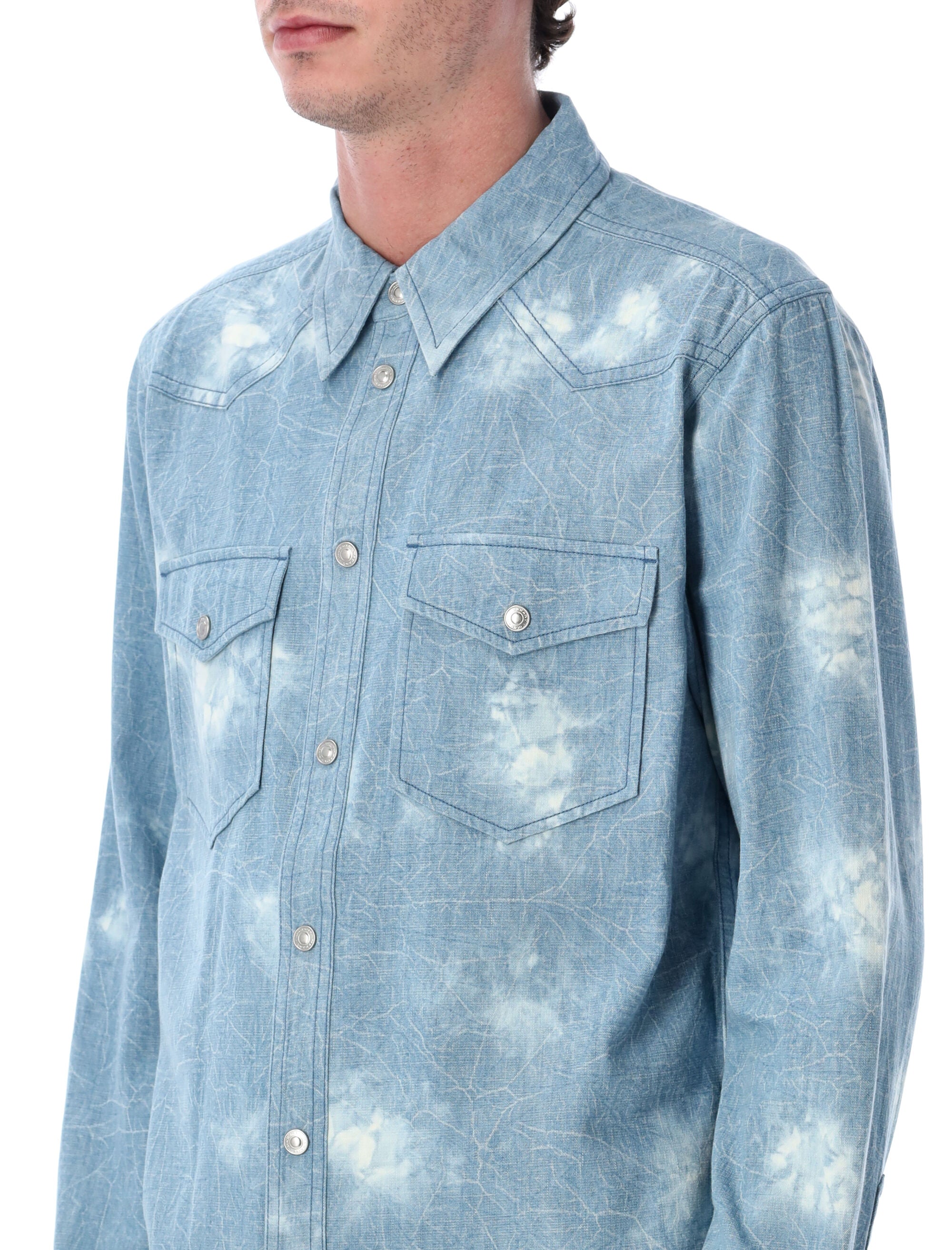 Marant Tasco washed denim shirt Blue Cotton
