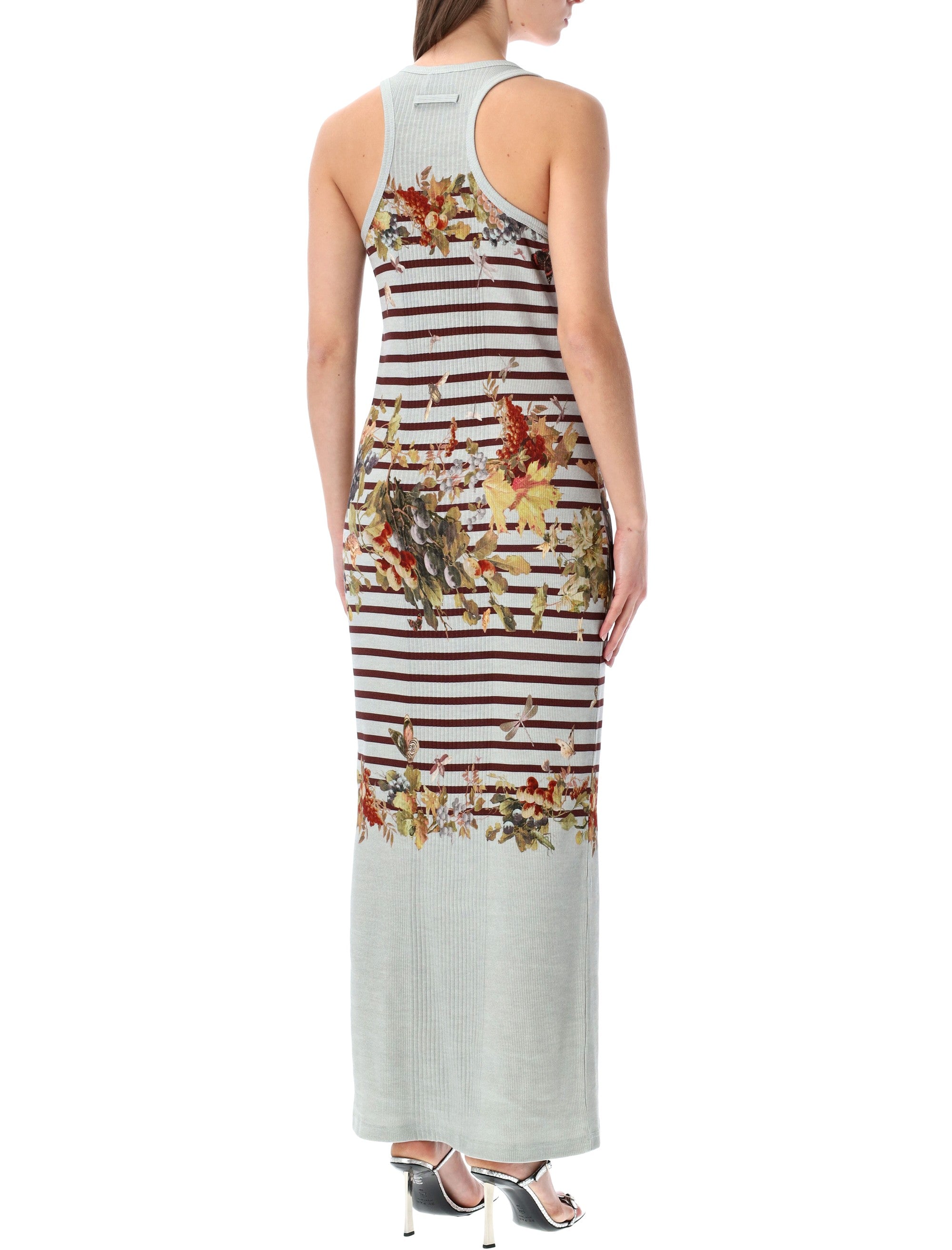 Jean Paul Gaultier Marinière Grape tank long dress Light Blue Multi Cotton