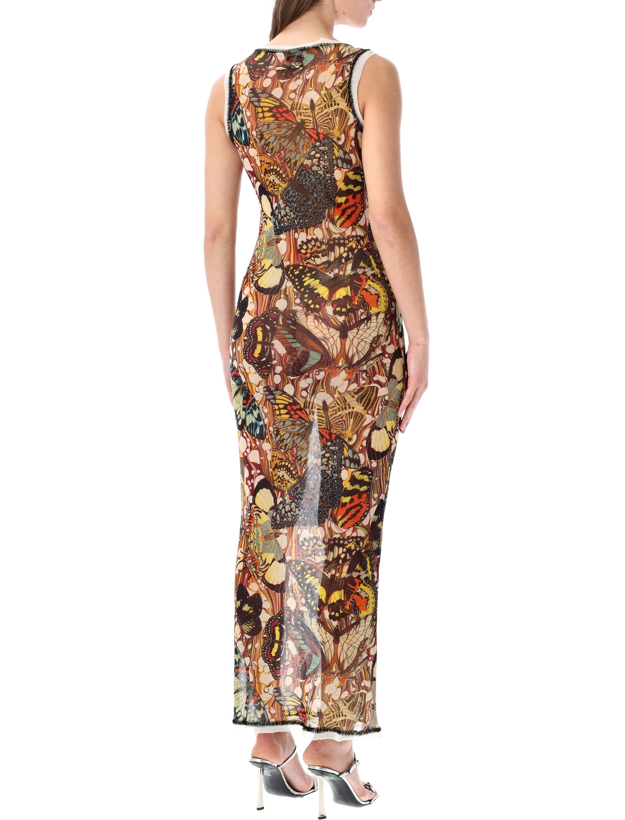 Jean Paul Gaultier Butterfly Re-Edition long dress Yellow Multi Polyamide