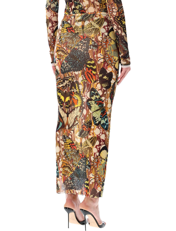 Jean Paul Gaultier Re-Edition Butterfly Tulle Skirt Yellow Multi Polyamide Lining