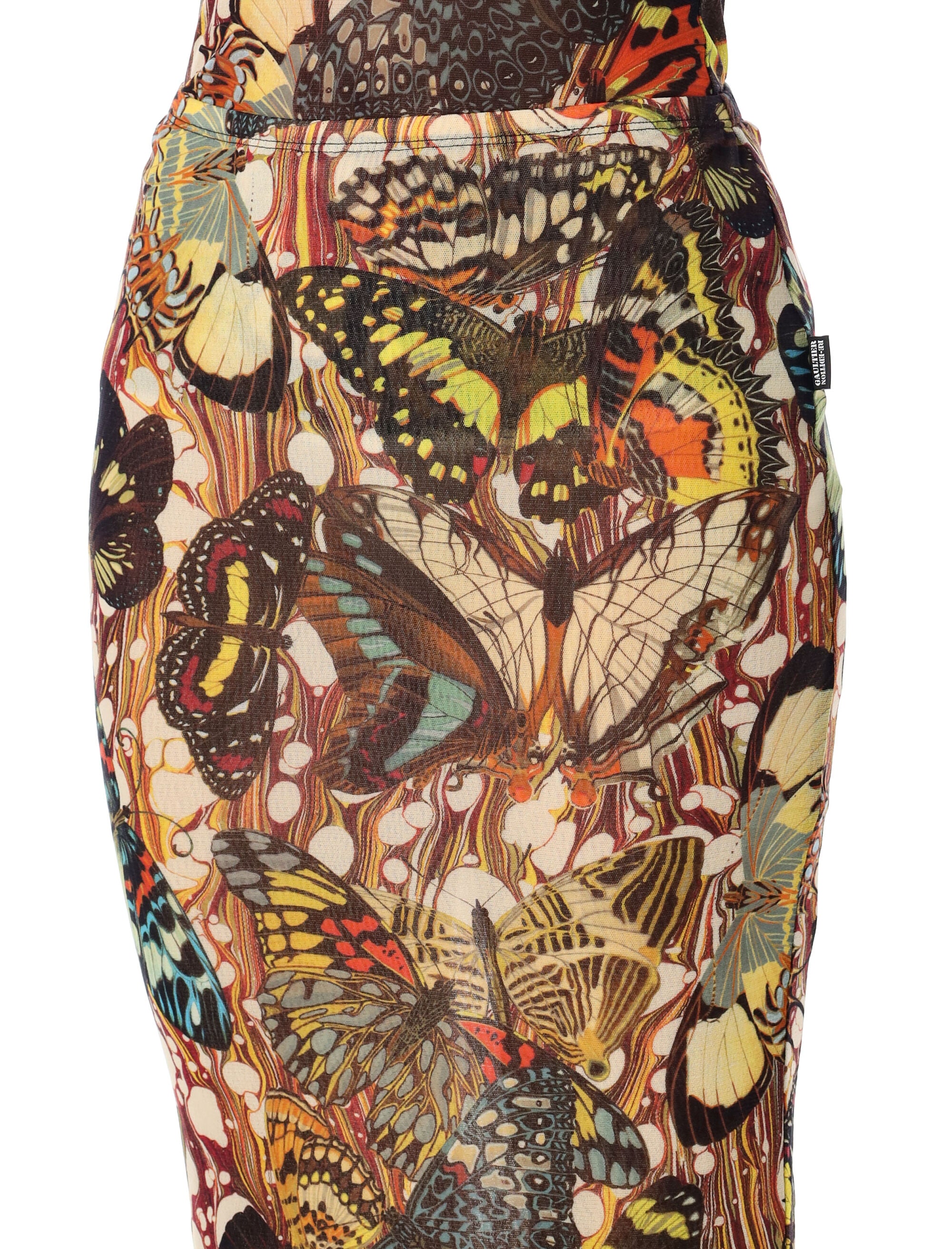Jean Paul Gaultier Re-Edition Butterfly tulle skirt Yellow Multi Polyamide Lining