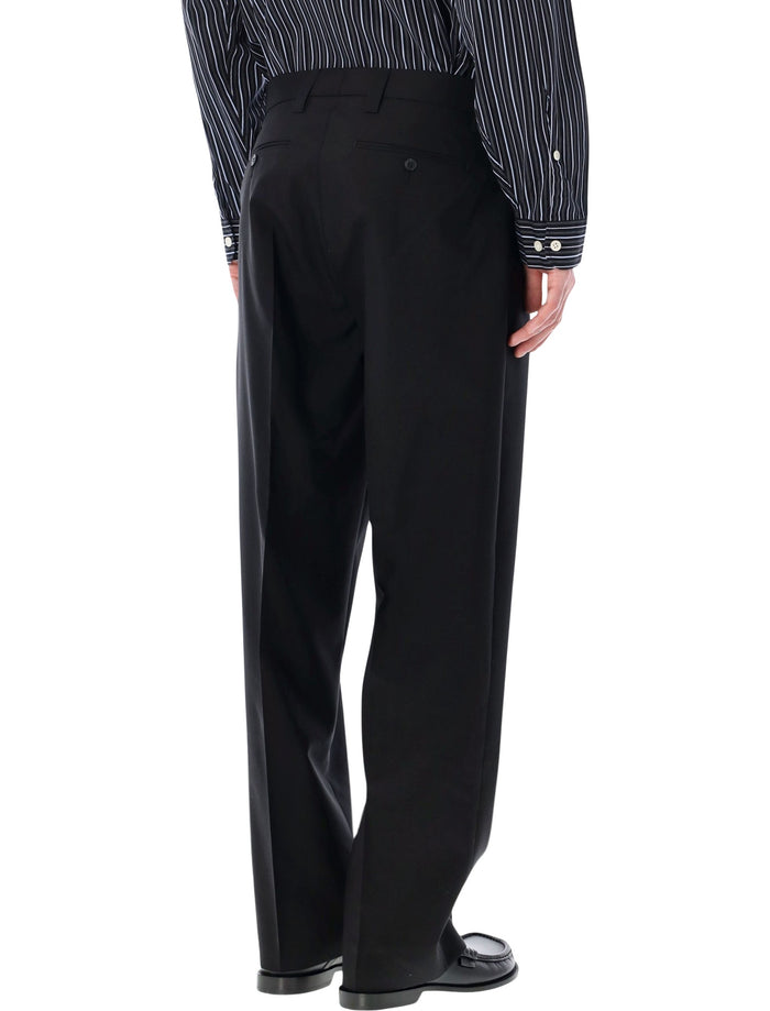 Mfpen Service tropical wool wide trousers Black Lining Pant