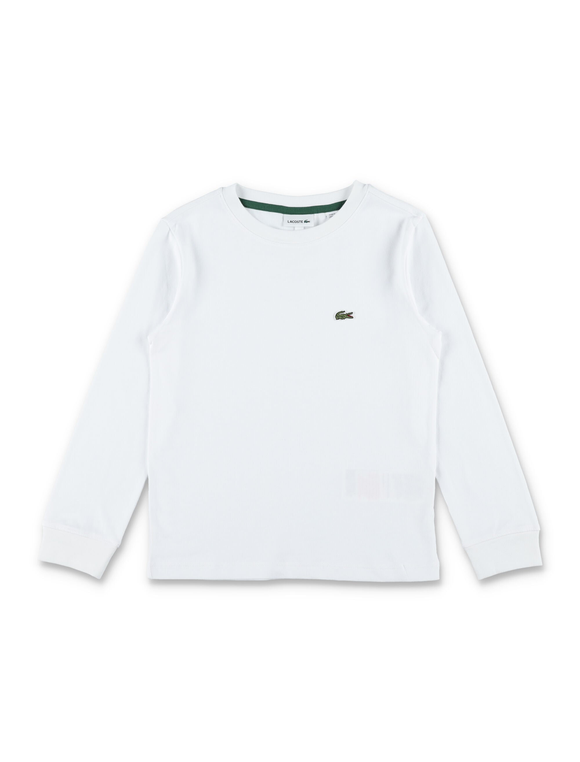 Lacoste Kids Classic Long-Sleeve Cotton T-Shirt White
